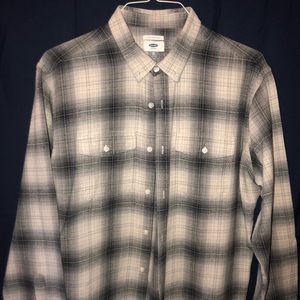 Old Navy Gray Plaid Button Down Shirt